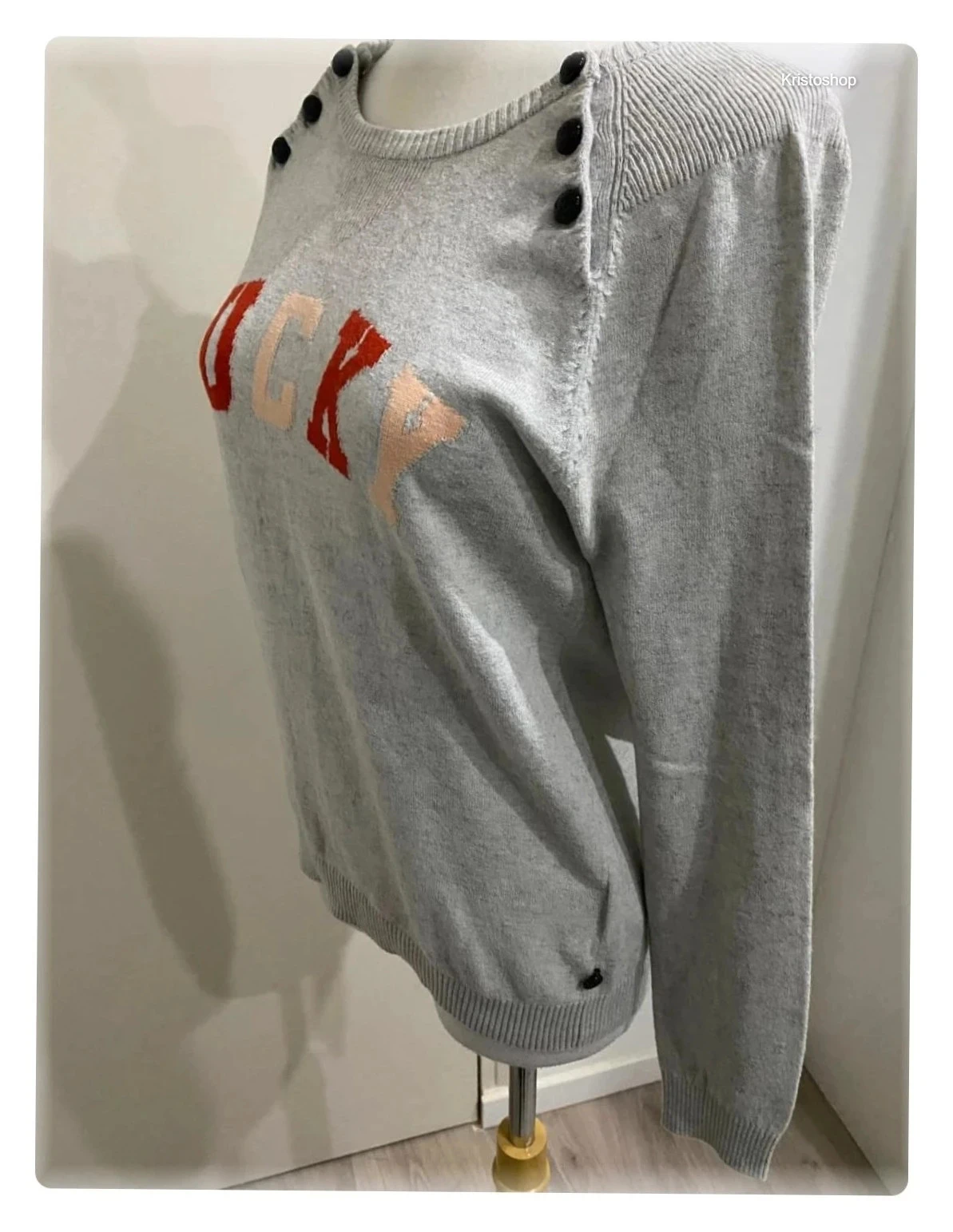 Suéter fino de lã cinza Scotch & Soda mangas longas Tamanho S Lucky – photo 3
